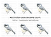 Elegant Grey Chickadee Bird Clipart Bundle