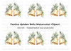 Festive Bells with Pine Clipart Bundle