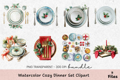 Cozy Dinner Set Clipart Bundle - CraftNest - Digital Crafting and Art
