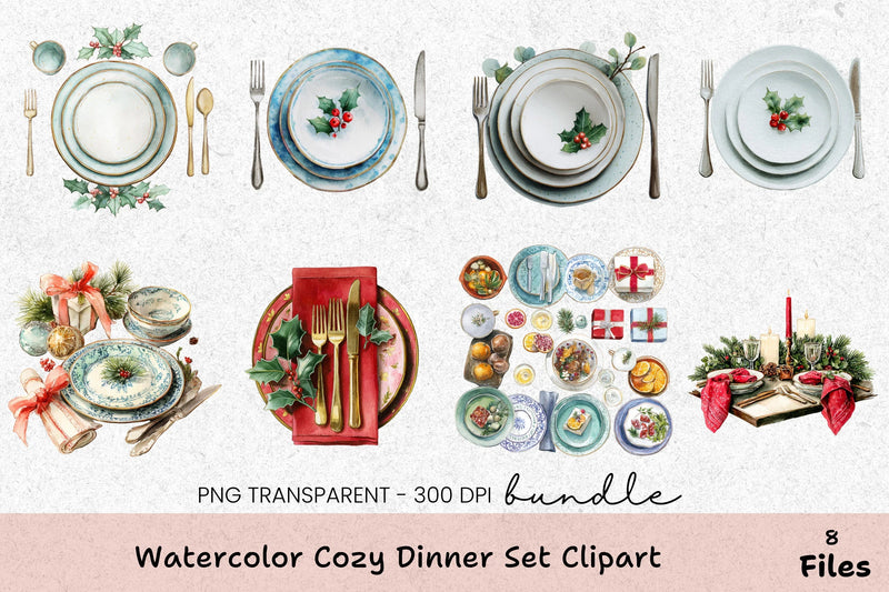 Cozy Dinner Set Clipart Bundle - CraftNest - Digital Crafting and Art