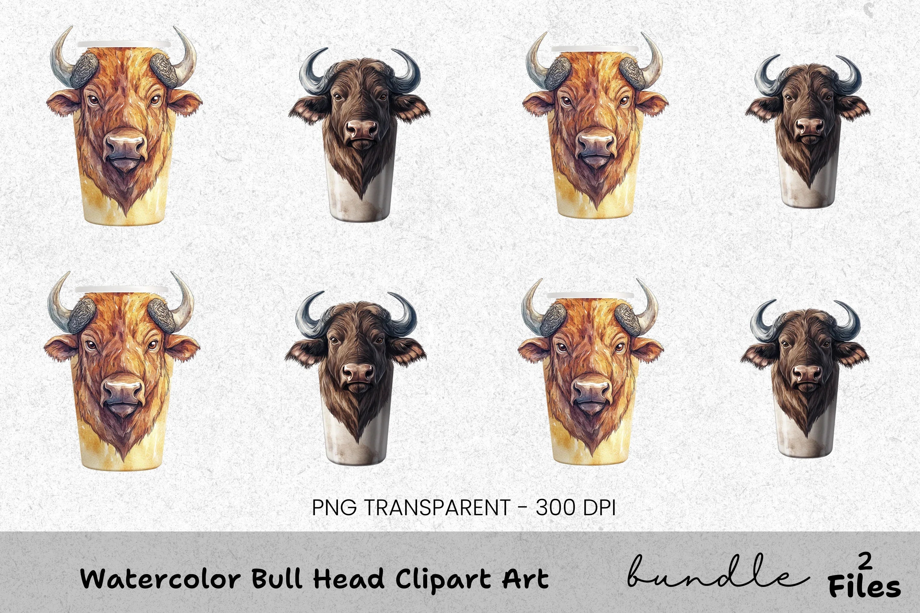 Bull Head Clipart Bundle