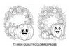 Cute Pumpkin Wreath Coloring Books