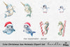 Festive Otters and Dolphin Clipart Bundle