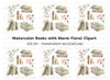 Vintage Books and Flowers Clipart Bundle