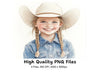 Cute Cowgirl Kids Clipart Bundle