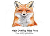 Winter Fox Head Clipart Bundle