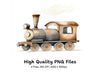 Vintage Train Clipart Bundle