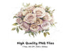 Romantic Pink Rose Clipart Bundle