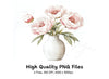 Elegant Pink Peony Bouquet Clipart Bundle