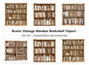 Vintage Bookshelf Clipart Bundle