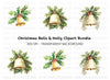 Festive Christmas Bells Clipart Bundle