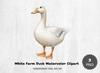 White Farm Duck Clipart Bundle