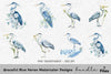 Graceful Blue Heron Designs Clipart Bundle