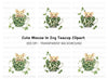 Cute Mice in Ivy Teacups Clipart Bundle