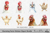 Charming Farm Chicken Clipart Bundle