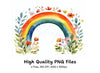 Floral Rainbow Clipart Bundle