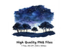 Mystical Night Landscape Clipart Bundle