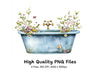 Floral Bathtub Clipart Bundle