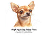 Cute Chihuahua Dog Head Portrait Clipart Bundle