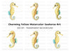Yellow Seahorse Clipart Bundle