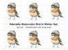 Cute Bird in Winter Hat Clipart Bundle