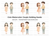 Cute Cartoon Couple Characters Clipart Bundle