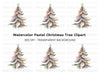Pastel Feather Christmas Tree Clipart Bundle