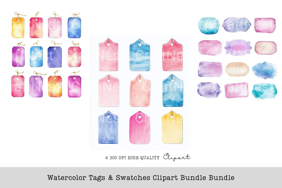 Tags Swatches Clipart Bundle