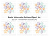 Cute Pastel Heart and Star Beads Clipart Bundle