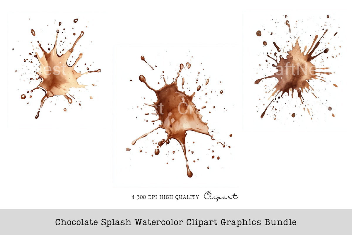 Chocolate Splash Graphics Clipart Bundle