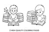 Kids Reading and Learning Coloring Books