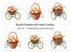 Bicycle Basket Heart Cookies Clipart Bundle