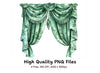 Ornate Green and Gold Curtain Clipart Bundle