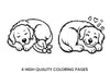 Cute Sleeping Puppy Dog Coloring Books