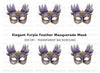 Elegant Purple Feathered Masquerade Mask Clipart Bundle