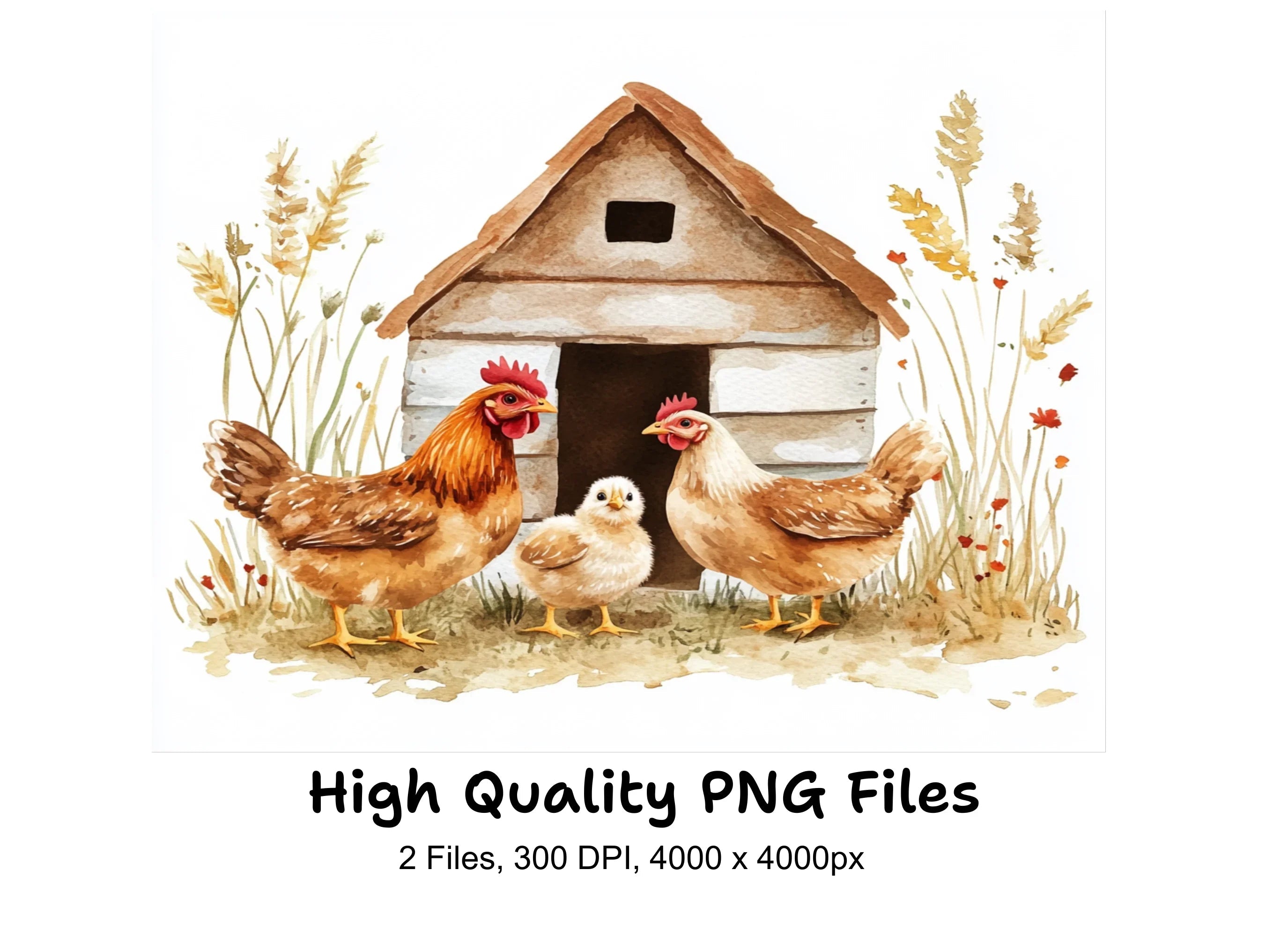 Chicken Coop Clipart Bundle