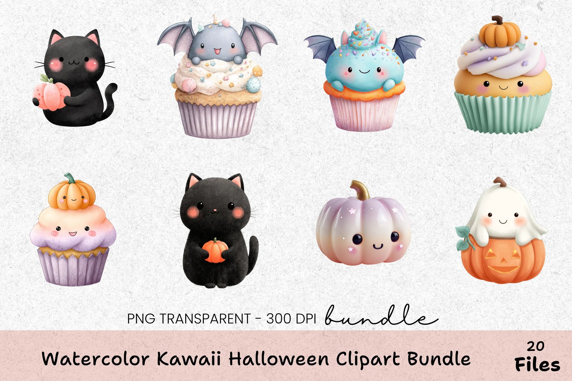 Kawaii Halloween Clipart Bundle for Spooky Fun - CraftNest - Digital Crafting and Art
