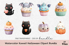 Kawaii Halloween Clipart Bundle for Spooky Fun - CraftNest - Digital Crafting and Art