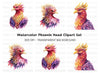 Regal Phoenix Head Clipart Bundle