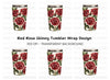 Red Roses Tumbler Clipart Bundle
