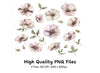 Blush Pink Floral Clipart Bundle