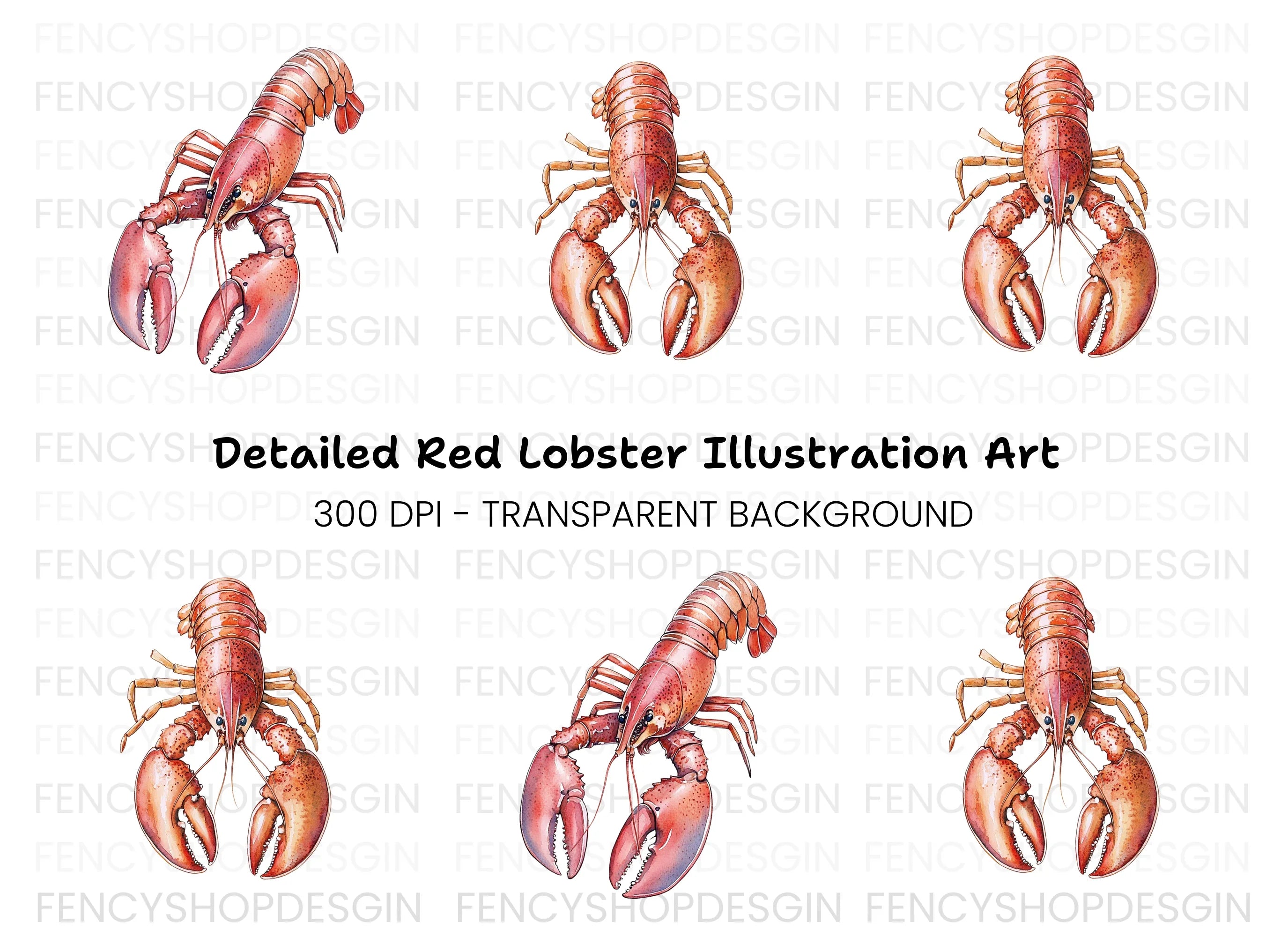 Vibrant Lobster Clipart Bundle