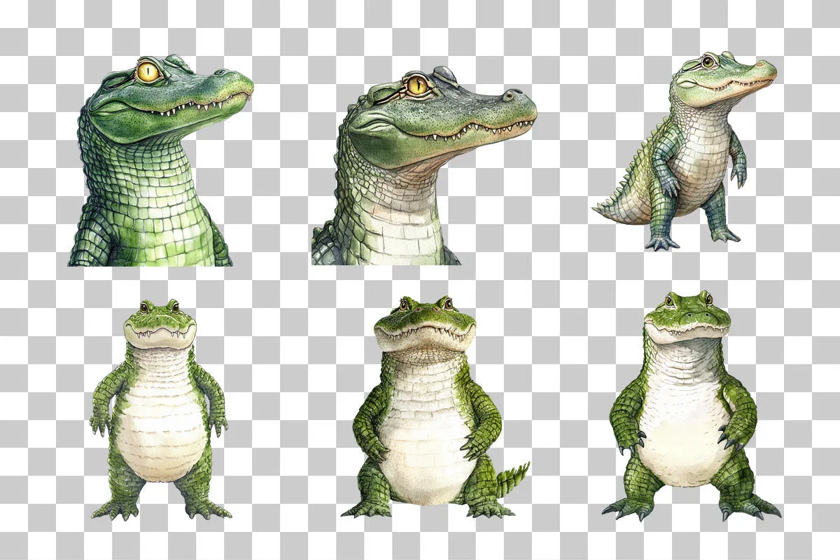 Alligator Wildlife Illustration Clipart Bundle - CraftNest - Digital Crafting and Art