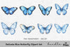 Delicate Blue Butterfly Clipart Bundle