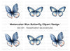 Vibrant Blue Butterfly Clipart Bundle