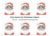 Santa Cat Clipart Bundle
