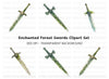 Enchanted Forest Sword Clipart Bundle