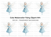 Cute Winter Fairy White Hair Clipart Bundle