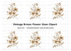 Elegant Sepia Floral Clipart Bundle