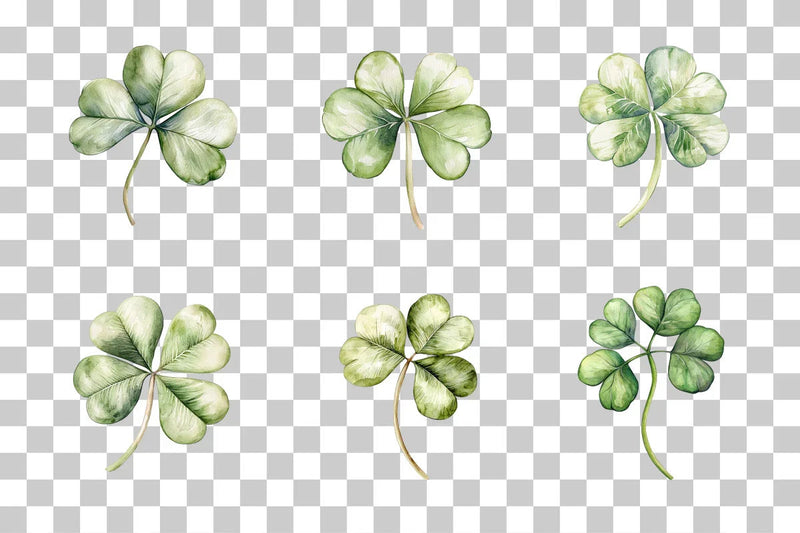 Four Leaf Clover Shamrock Clipart Bundle - CraftNest - Digital Crafting and Art